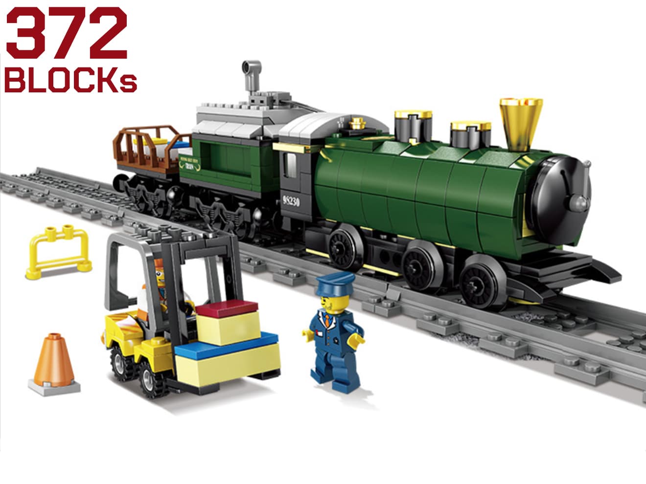 M0034TW O型蒸気機関車+キャノンカーゴ 379Blocks : MILITARY