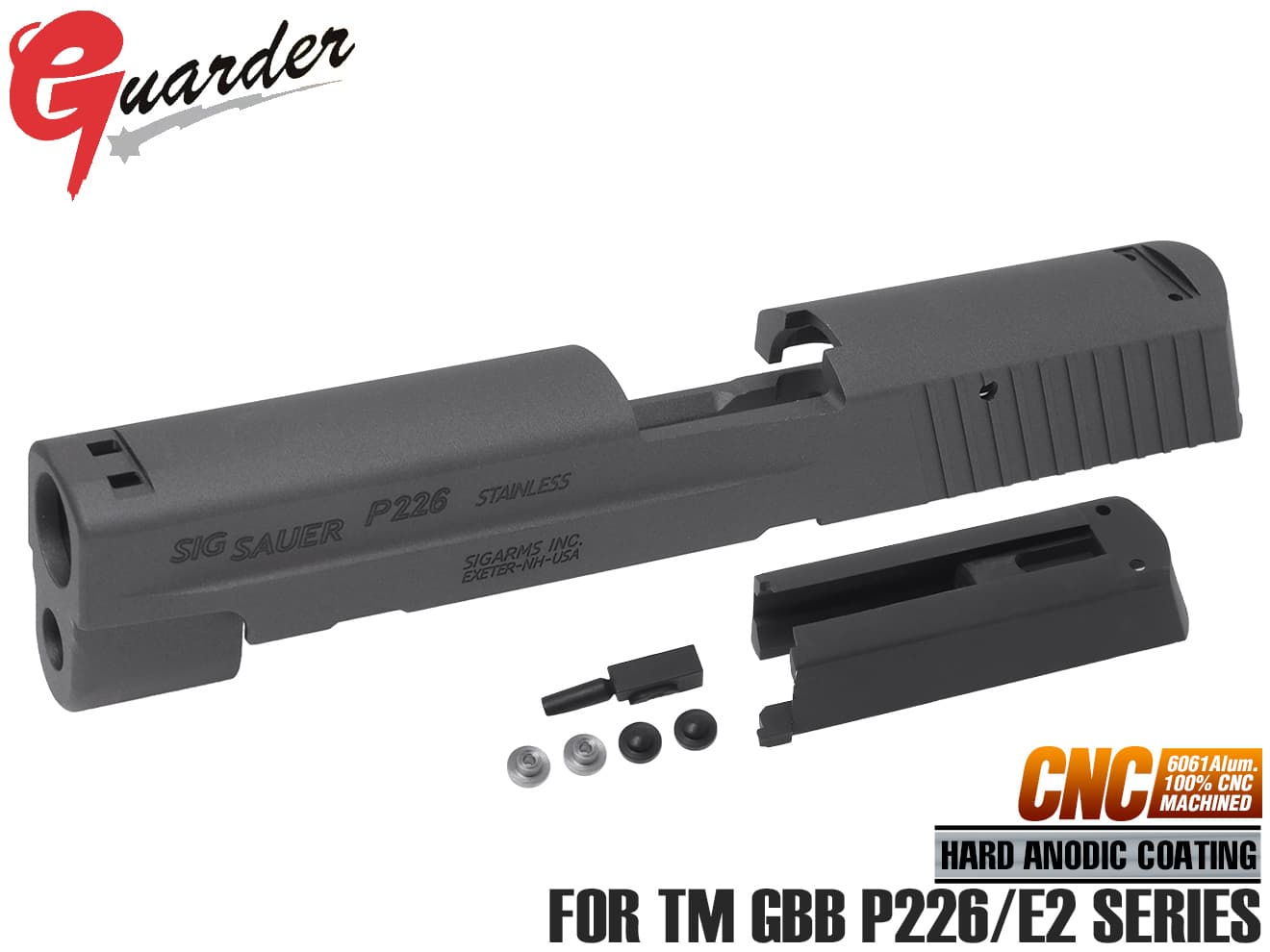 P226-48(BK) GUARDER スチールCNCスライド Early Version Marking for マルイ P226/E2用 ブラック  : p226-48bk : MILITARY BASE - 通販 - Yahoo!ショッピング