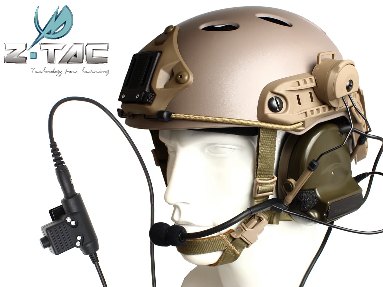 S1001B 【正規品】Z-TACTICAL CMTC 2ヘッドセット+U94タイプPTT