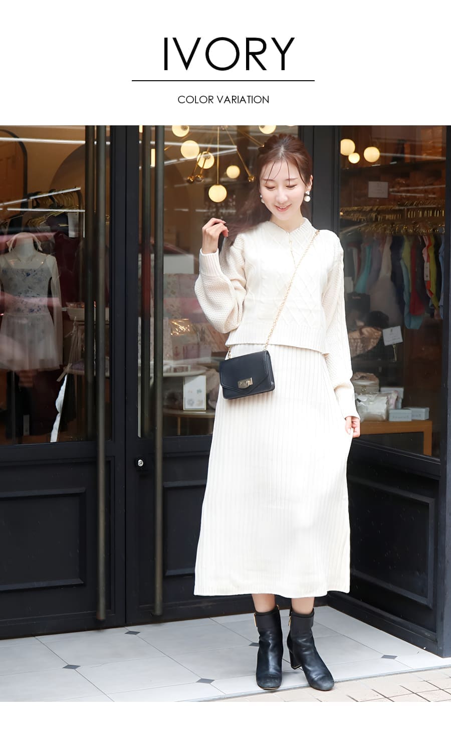 マタニティ 服 授乳服 ケーブル編みニットワンピース カシュクール 【582152】 |  | 13