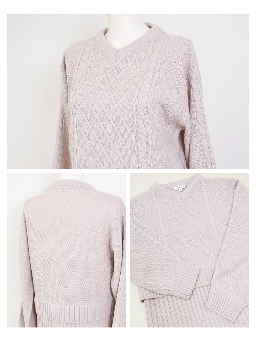 マタニティ 服 授乳服 ケーブル編みニットワンピース カシュクール 【582152】 |  | 19