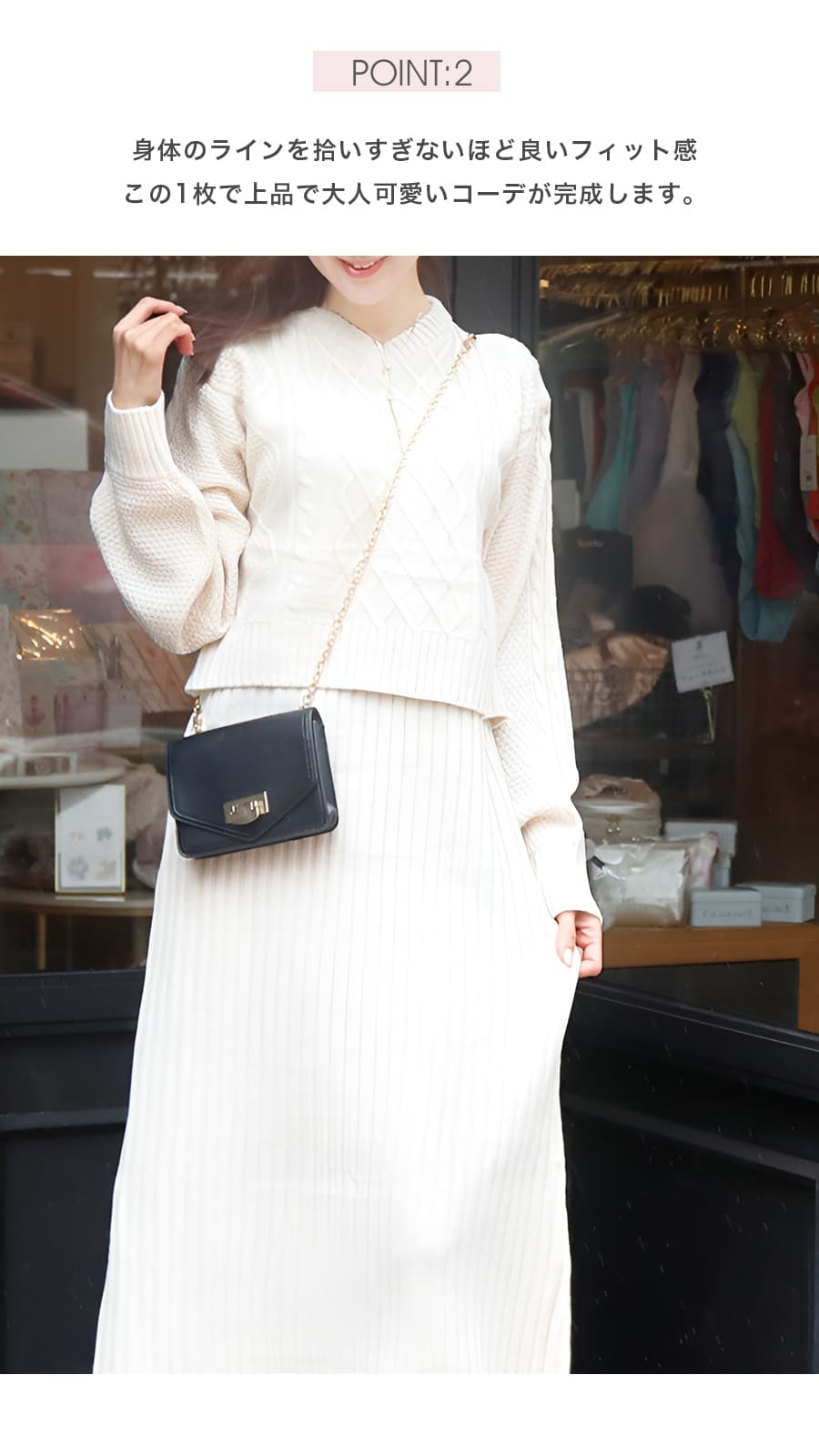 マタニティ 服 授乳服 ケーブル編みニットワンピース カシュクール 【582152】 |  | 07