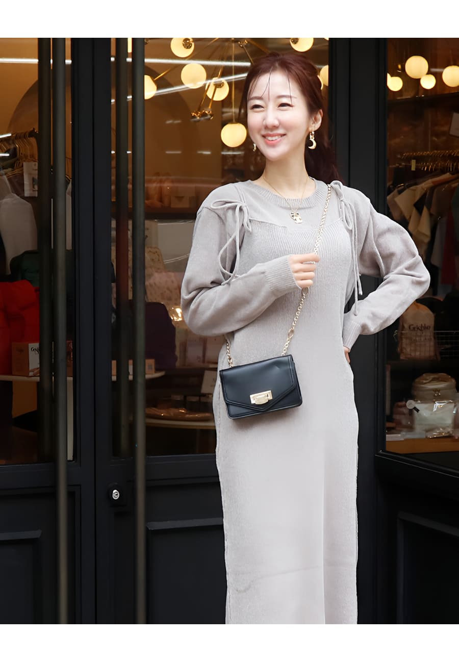 SALE マタニティ 服 授乳服 モールヤーンキャミワンピアンサンブル2点セット ジッパータイプの授乳口 【582150】 |  | 13