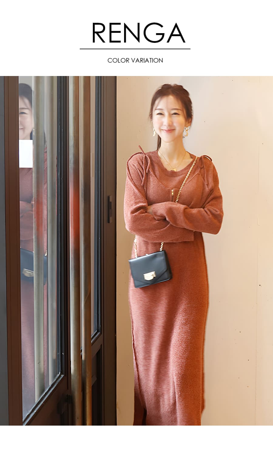 SALE マタニティ 服 授乳服 モールヤーンキャミワンピアンサンブル2点セット ジッパータイプの授乳口 【582150】 |  | 14