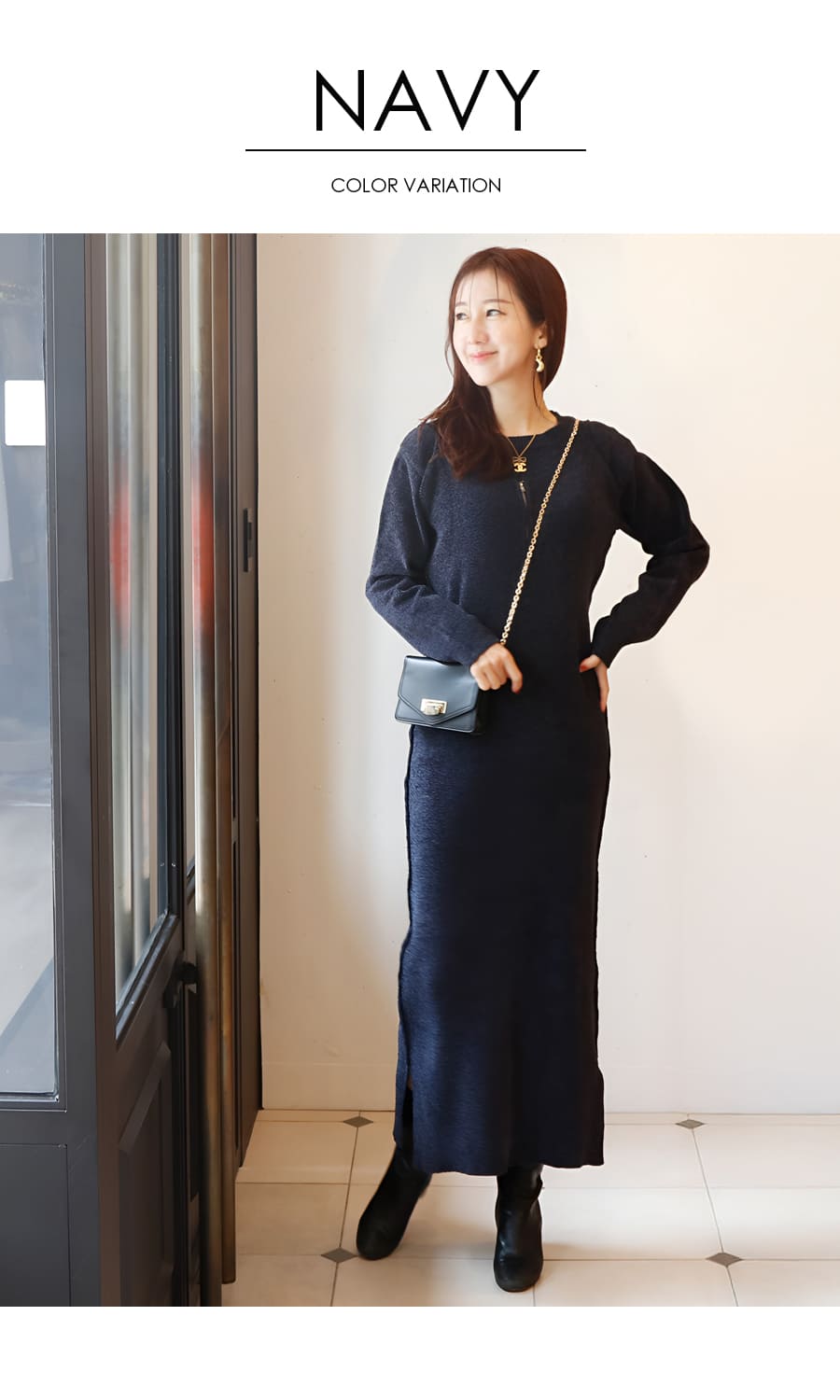 SALE マタニティ 服 授乳服 モールヤーンキャミワンピアンサンブル2点セット ジッパータイプの授乳口 【582150】 |  | 17