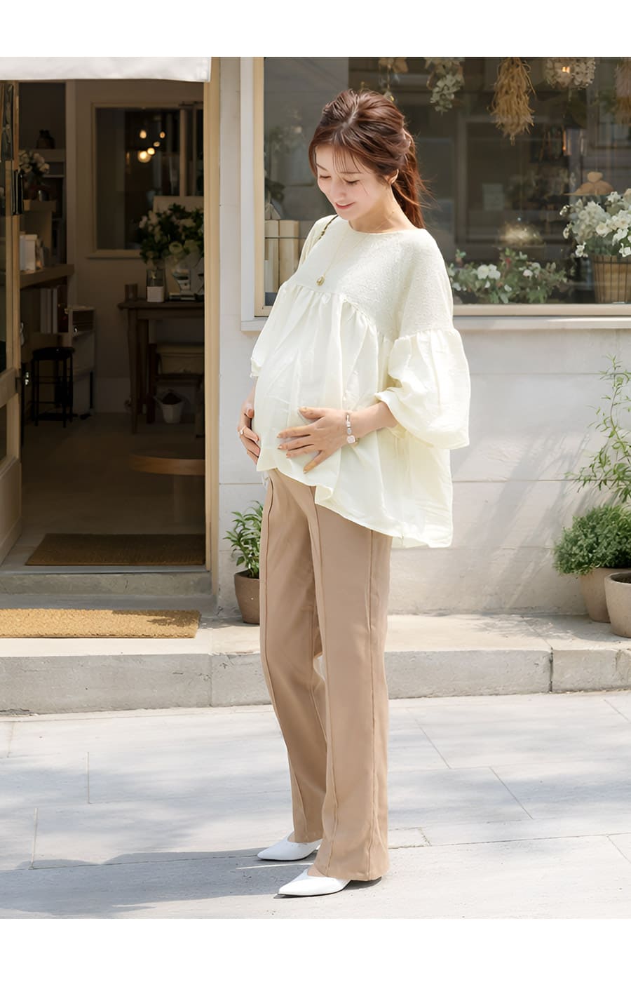 授乳服 マタニティウエア ルル・ボリューム袖切り替えチュニック ジッパータイプ |  | 10