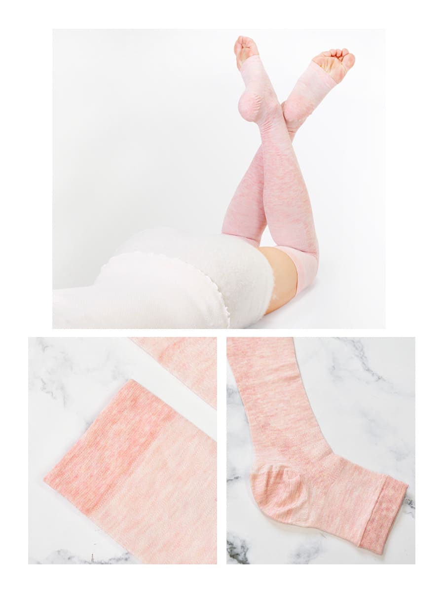 ＜インナー＞【とつきとおか】おうちオーバーニー 美脚ソックス【8884TO-12】3点までメール便可 脚スッキリ リラックス |  | 05