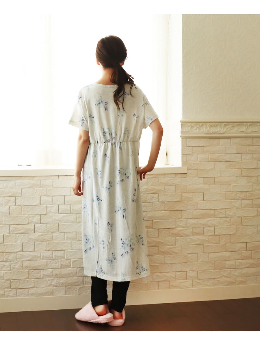 Milk tea マタニティ 服 授乳服 快適！吸汗速乾機能付きフラワー