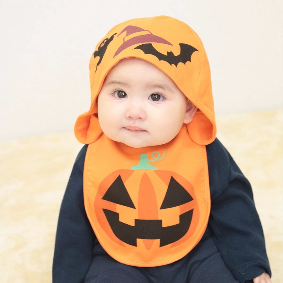 キッズ ベビー ハロウィンフード付きスタイ 1枚までメール便可