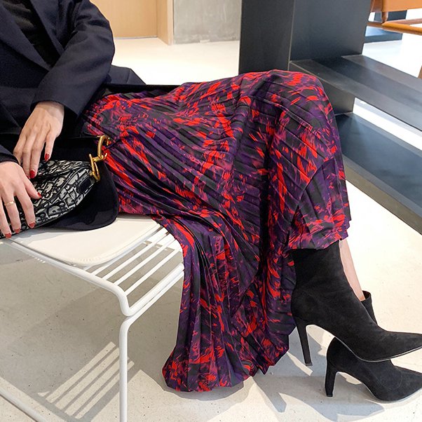 ロングスカート PAGEBOY ドロティ フレアスカート チェック スカート