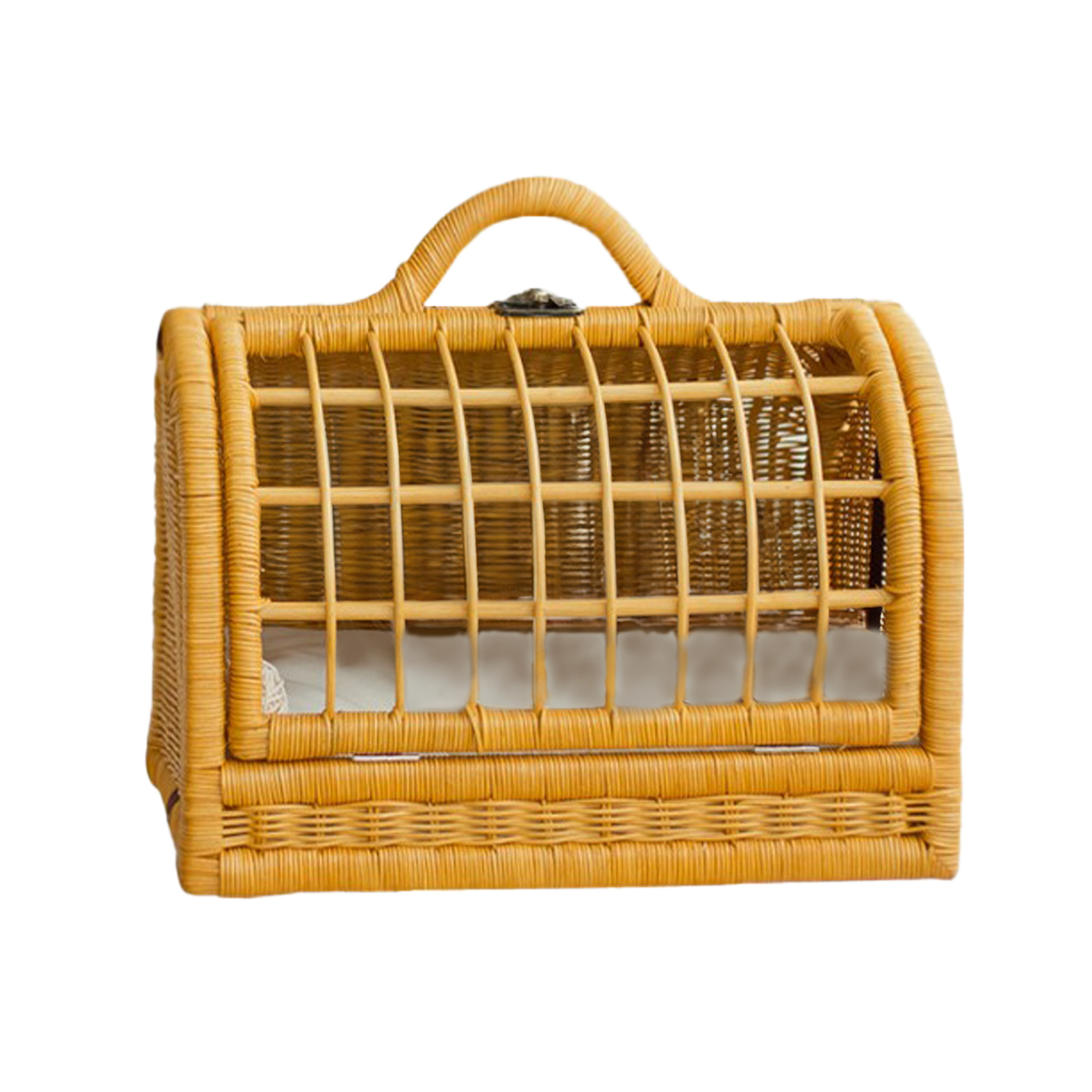 ペット用キャリーバッグ　ラタン　未使用保管品 ペット用キャリーバッグ 犬猫兼用 2WAY ショルダー ラタン素材