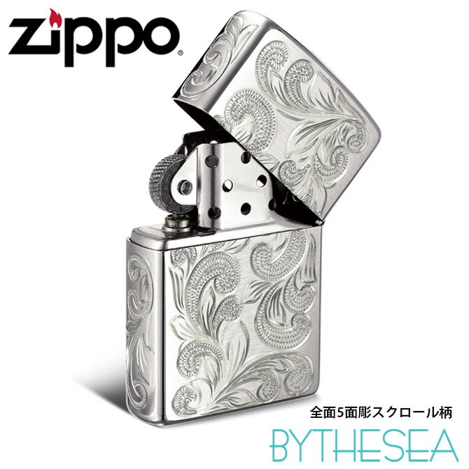 ZIPPO ジッポー オイルライター シルバー925 全面5面ハワイアン手彫り サテーナ仕上げ No13 レギュラータイプ