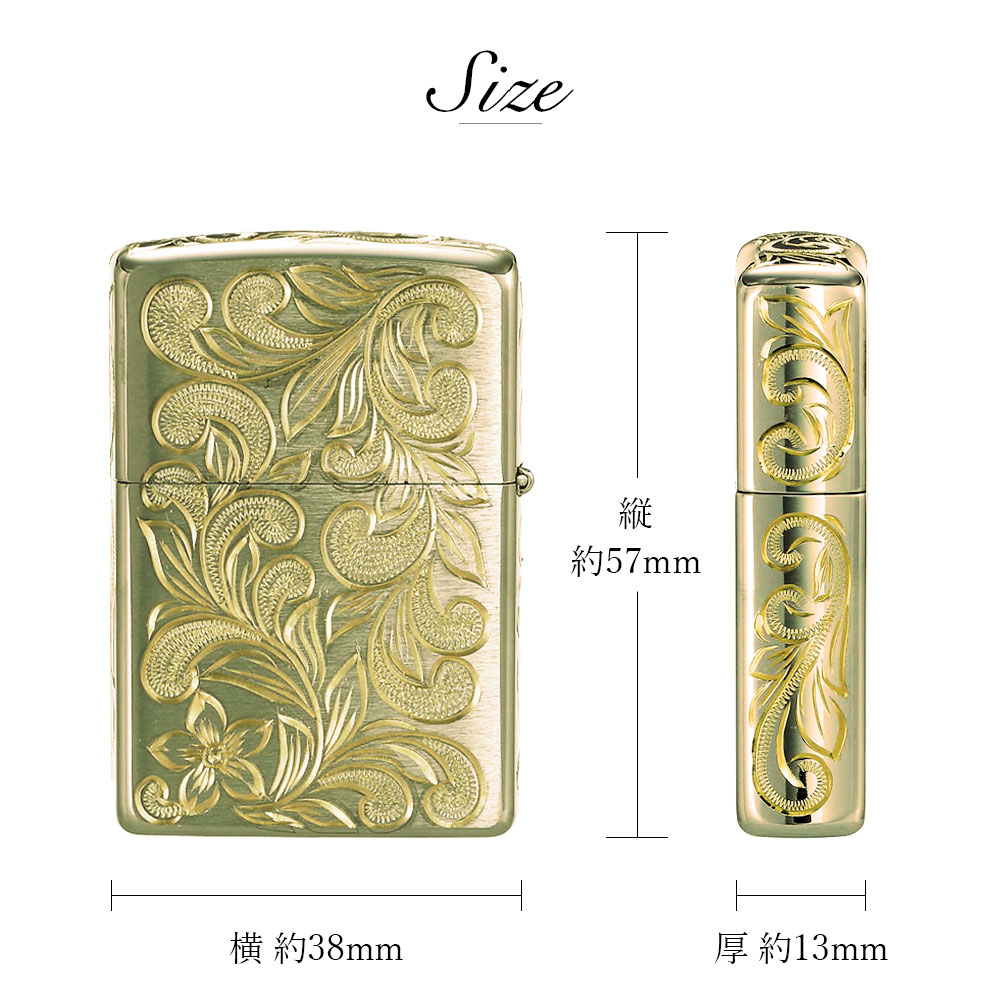 ZIPPO（ジッポー） オイルライター 全面5面ハワイアン手彫り サテーナ