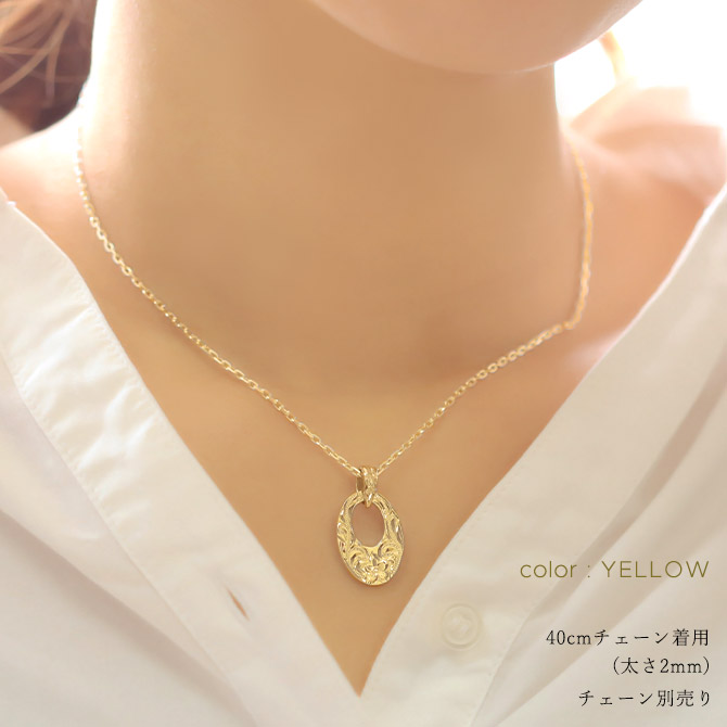 ハワイアンジュエリー ハワイアンジュエリー オーバルプレート K14