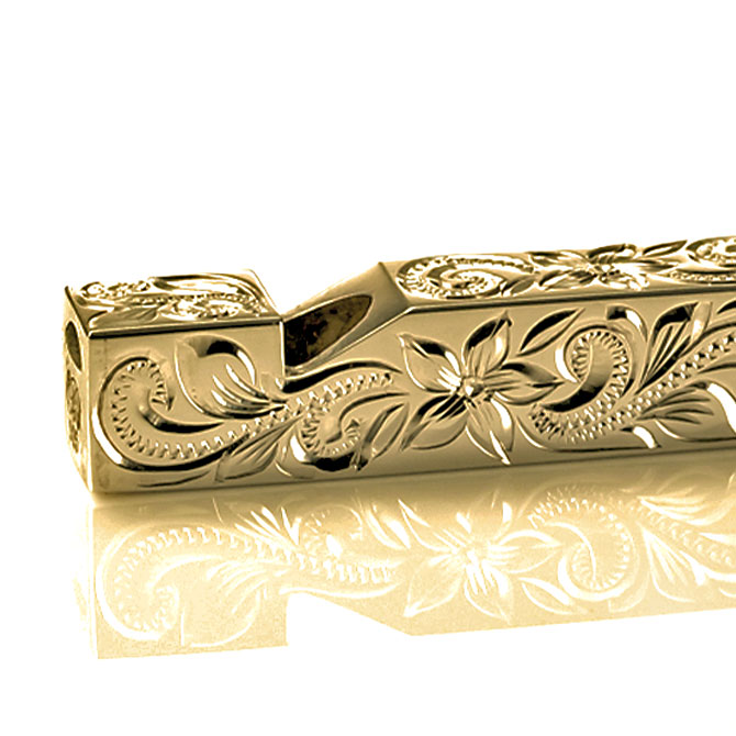 ハワイアンジュエリー ホイッスル 笛 ネックレス 刻印無料 誕生石入れ