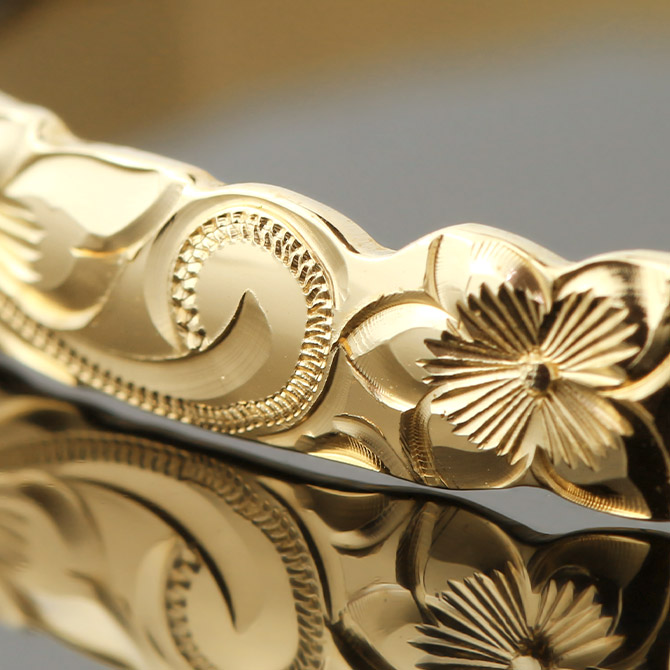 ハワイアンジュエリー バングル オーダーメイド 刻印無料 誕生石 名