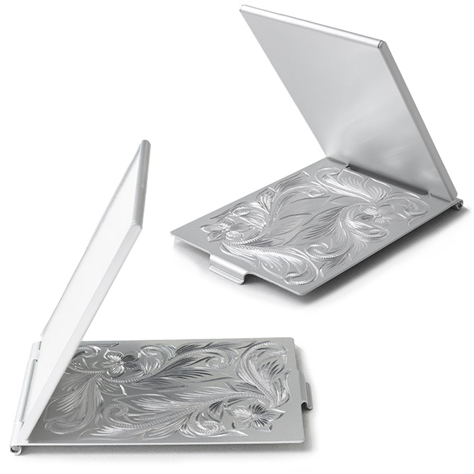 ハワイアンジュエリー ハワイアン彫り 手鏡 コンパクトミラー MIRROR-S