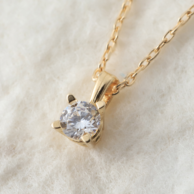 4月誕生石 ダイヤモンド ネックレス 0.1ct K18 ゴールド ネックレス 一粒 18金 18K イエロー ホワイト Rapture 40代 50代 30代 20代｜millionbell｜04