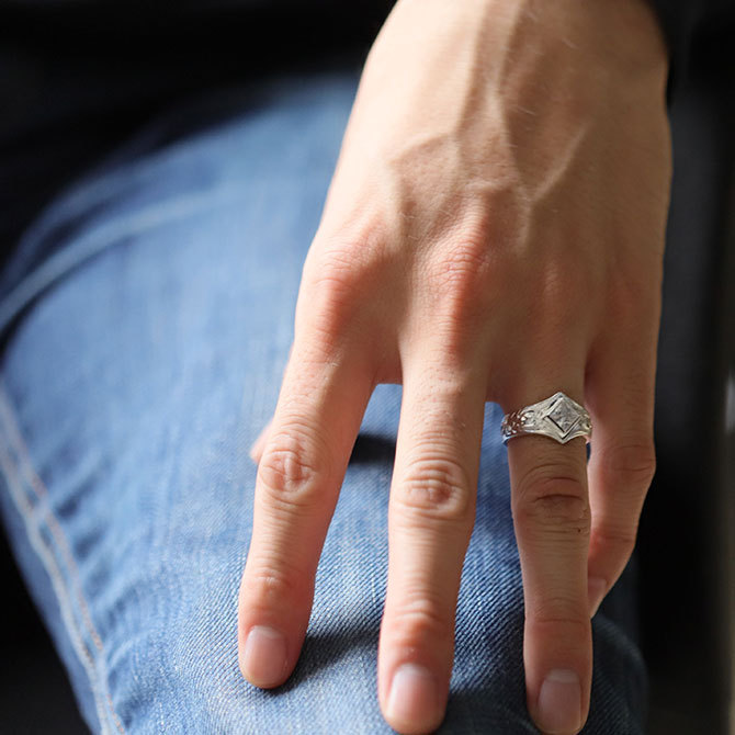 ハワイアンジュエリー メンズ リング 指輪 刻印無料 誕生石入れ可 