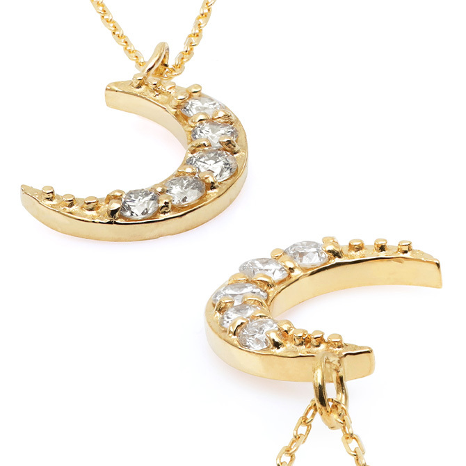 GOLDS∞infinity♡付属品のビジューブローチのみ♡単品♡ゴールドカラー ハワイアンジュエリー 【Nuier/ニュイエ】K18＆ダイヤ 三日月
