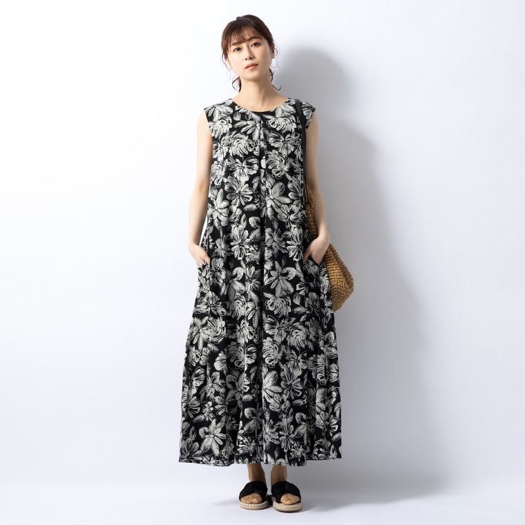 mimigrant マキシ丈ワンピース レディース ノースリーブ 春夏秋