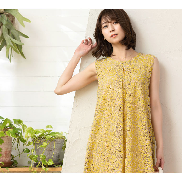 mimigrant ワンピース 2WAYマキシ丈ワンピース レース oplw6