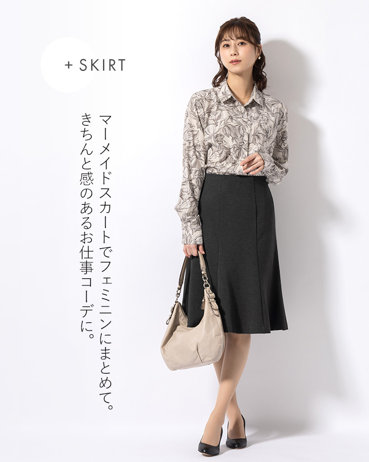 mimigrant ブラウス シャツカラー＆リボン オリエンタルフローラ