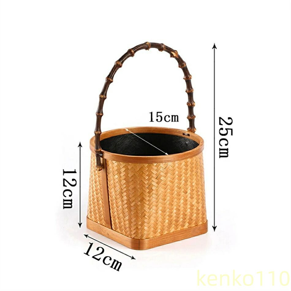 送料無料】竹かご 竹 籐 縦12cm 横12cm 奥行12cm 手作り 編み 天然素材