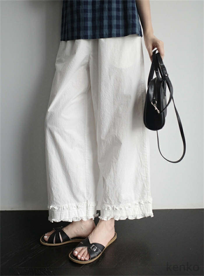 CHANEL ストライプ 七分丈 ガウチョパンツ 白 36 xyacsxcb7pxye3eo57fo.jpg