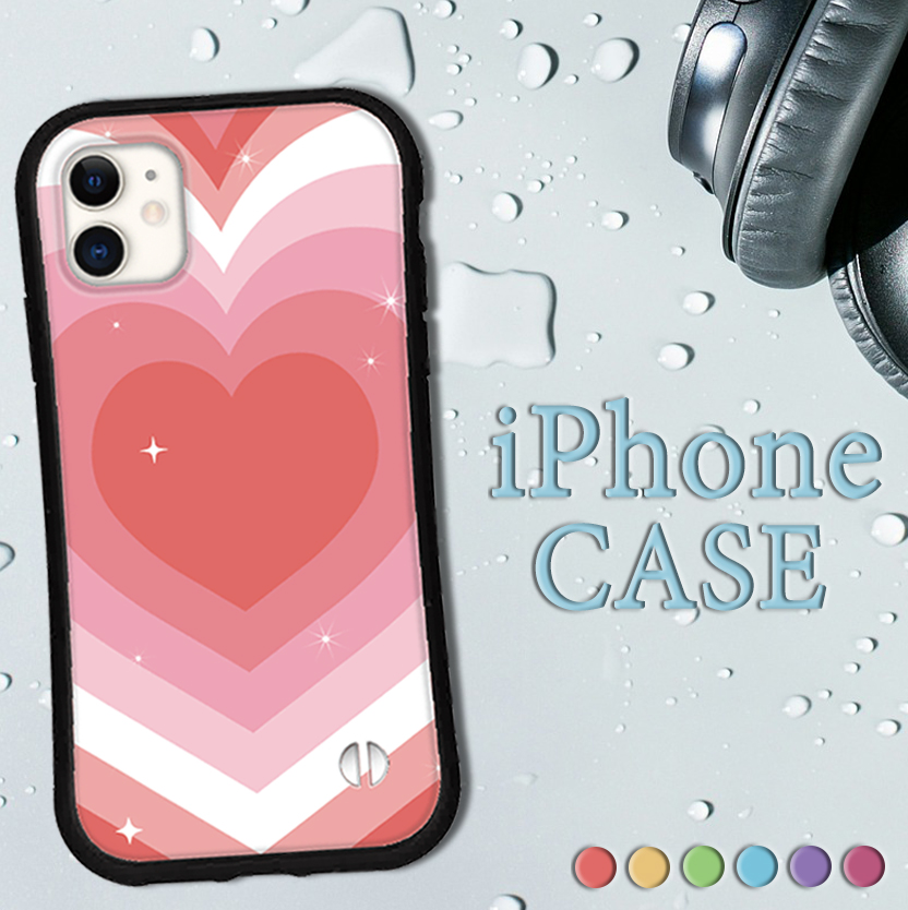 iphone16 ケース ハート パステル iphone 16 Pro 16e 15 14 ケース 12 13 mini se スマホケース 携帯ケース カバー iface 型 iphone用ケース 抗菌 日本製 | iPhone