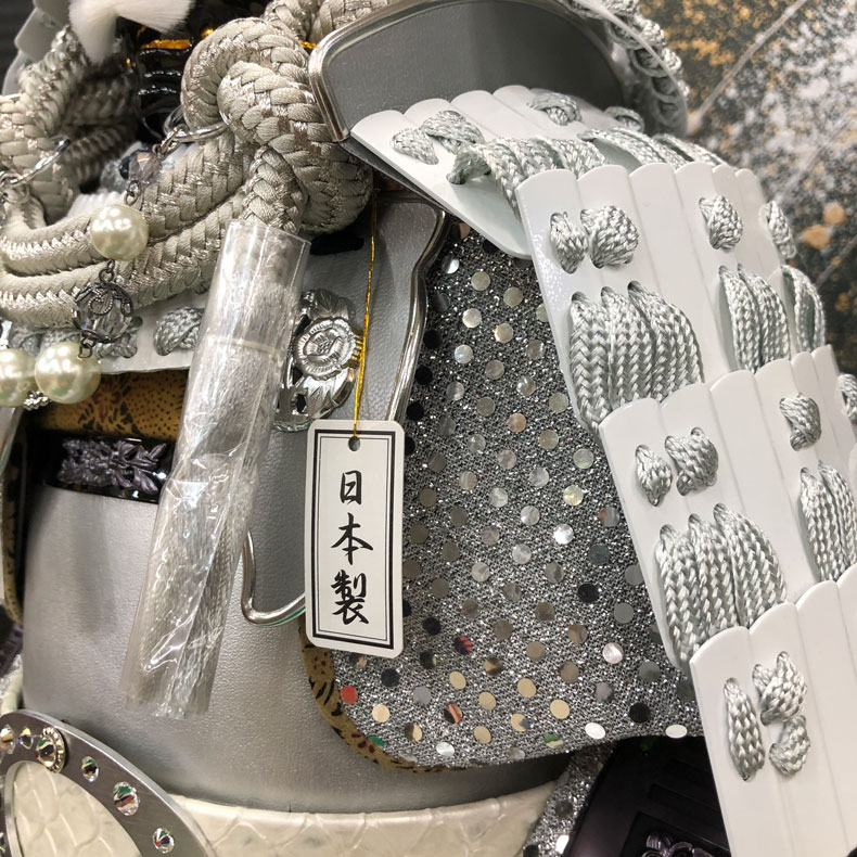 甲冑師 翠鳳作 10号 仁 -jin- 伊達弦月鎧飾り 白 五月節句 五月人形