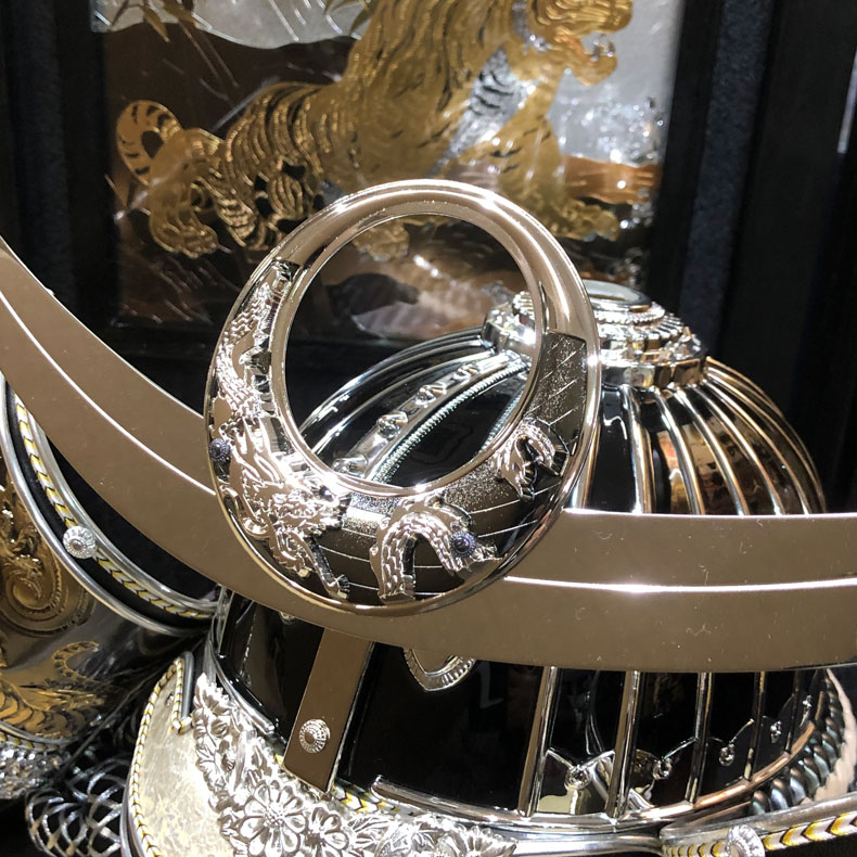 甲冑師 平安武政作 収納式 着用兜飾り 上杉謙信 五月節句 五月人形 兜