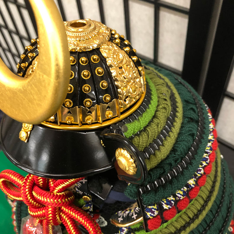 甲冑師 景光作 翠天 緑段糸縅之鎧 収納式 鎧飾り 10号 鎧単品 五