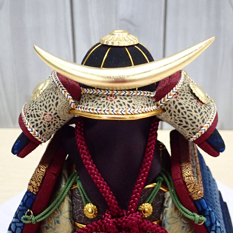 古ちりめん木目込人形　祝い兜 木目込人形作家 大里彩作 木目込大鎧 コンパクト飾り 五月節句 五月