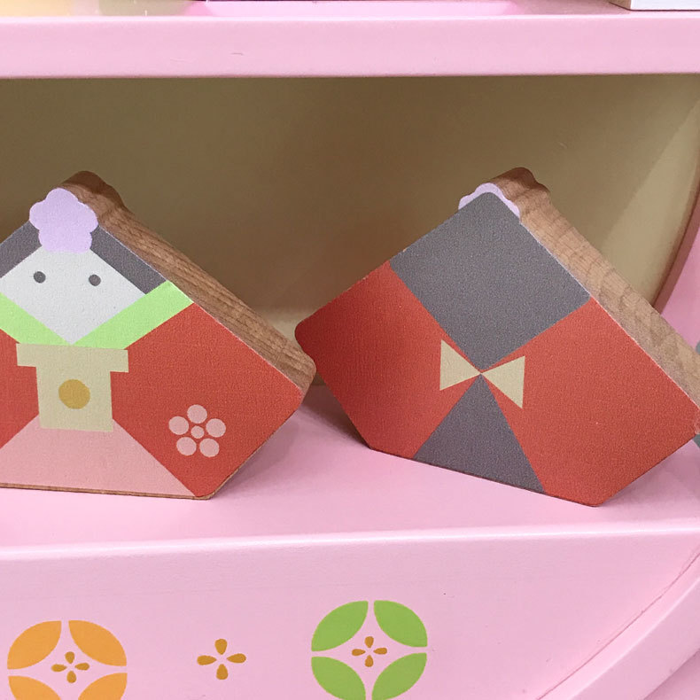 人形のこどもや本店　flute HINA 木製のおひなさま5人飾り　ひな人形 積み木のお雛様 flute HINA フルートのひな人形 五人飾り 雛人形