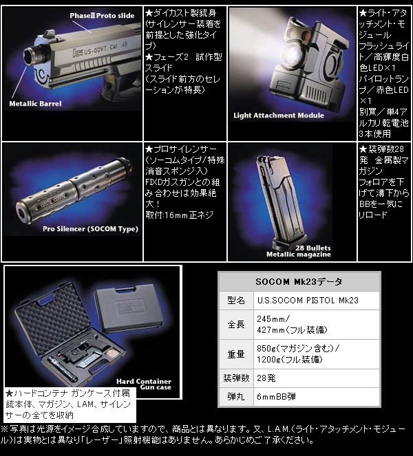 TOKYO MARUI（東京マルイ） ガスガン ソーコムマーク23 U.S.SOCOM