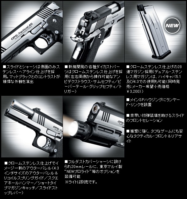 東京マルイ ガスガン HI-CAPA Custom Dual Stainless 東京マルイ ガスガン ハイキャパ カスタム デュアルステンレス