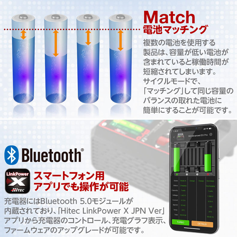 HiTEC 単4 単3 バッテリーチャージャー 充電器 放電器 AA/AAA