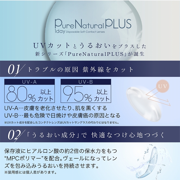 ピュアナチュラルプラス 6箱 30枚入 38% 55% 低含水 高含水 コンタクトレンズ 1day ピュアナチュラルワンデー｜mimoccha｜03