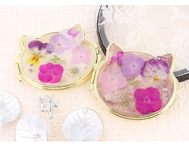 ゆう souloutです。押し花 ミラー 鏡 ハンドメイド コンパクトミラー ミニ鏡 手鏡 両面 携帯 おしゃれ かわいい 手作り