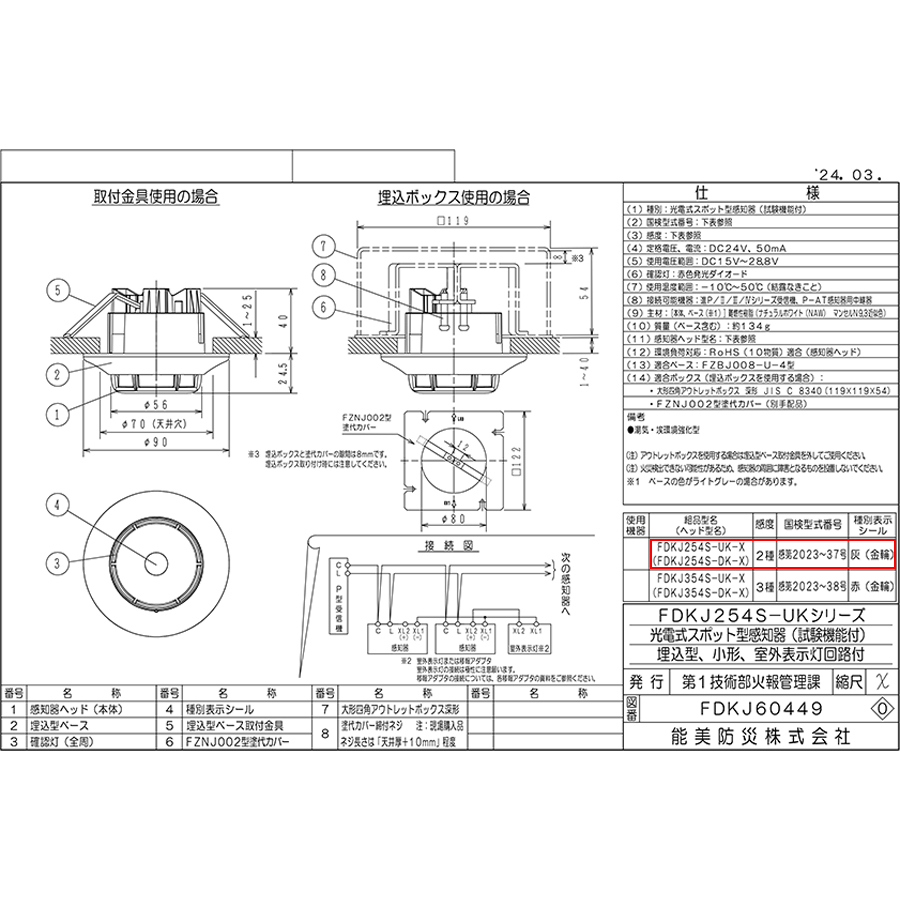 光電式スポット型感知器（無線式） | 火災報知カテゴリ