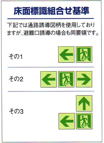 蓄光誘導床面標識 「非常口 （右向）」 N夜光フイルムシート型