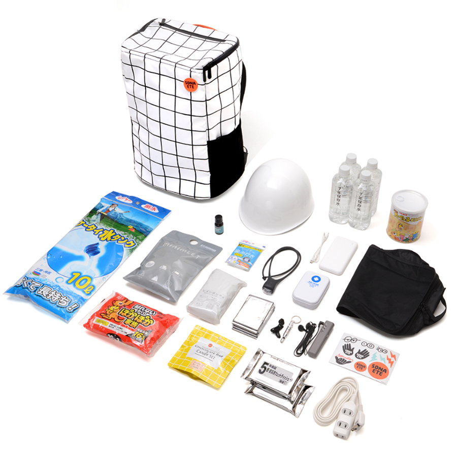 20災害時に必要なものを取りまとめた 避難リュックセット SONAETE】 Emergency Bag 防災リュック 避難用品20点セット 災害