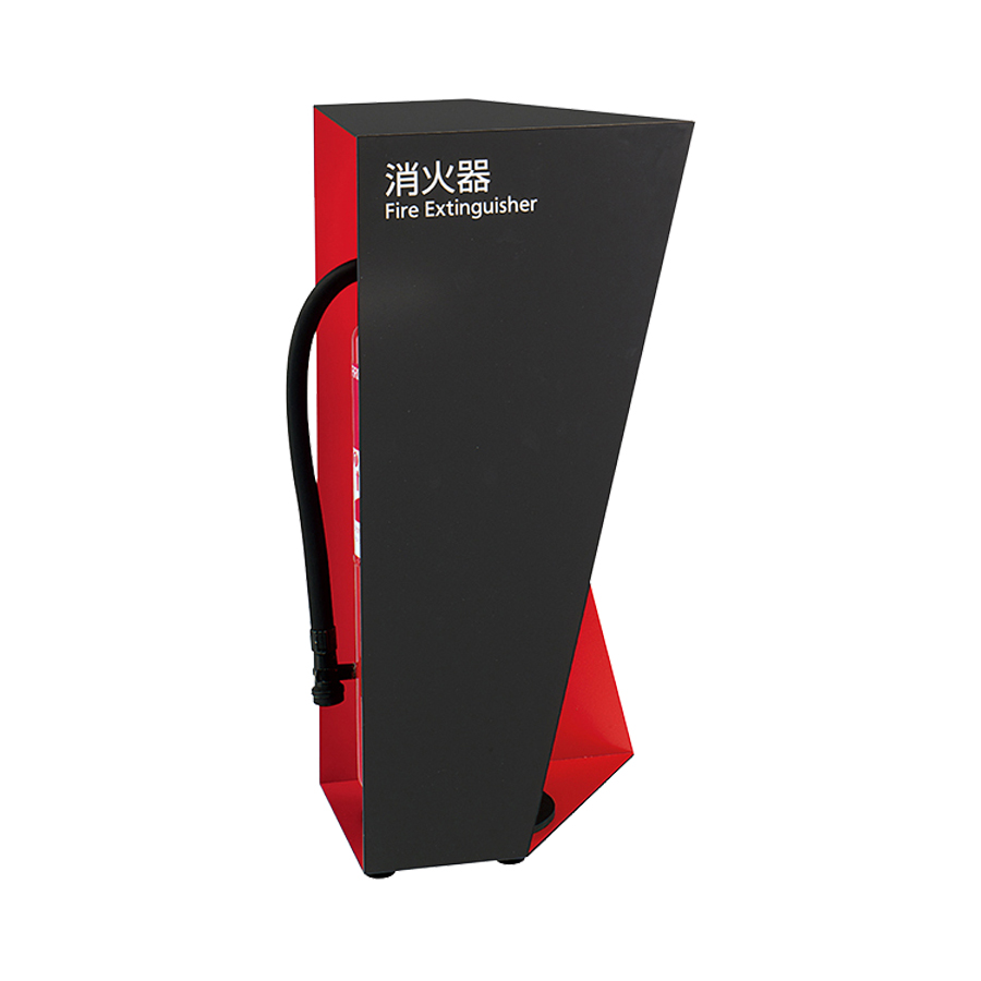 消火器収納ケース UFB-3F-3019 スチール ホワイト ブラック レッド 据置型 スタンド型 ユニオン製 消火器設置台 ケースの画像