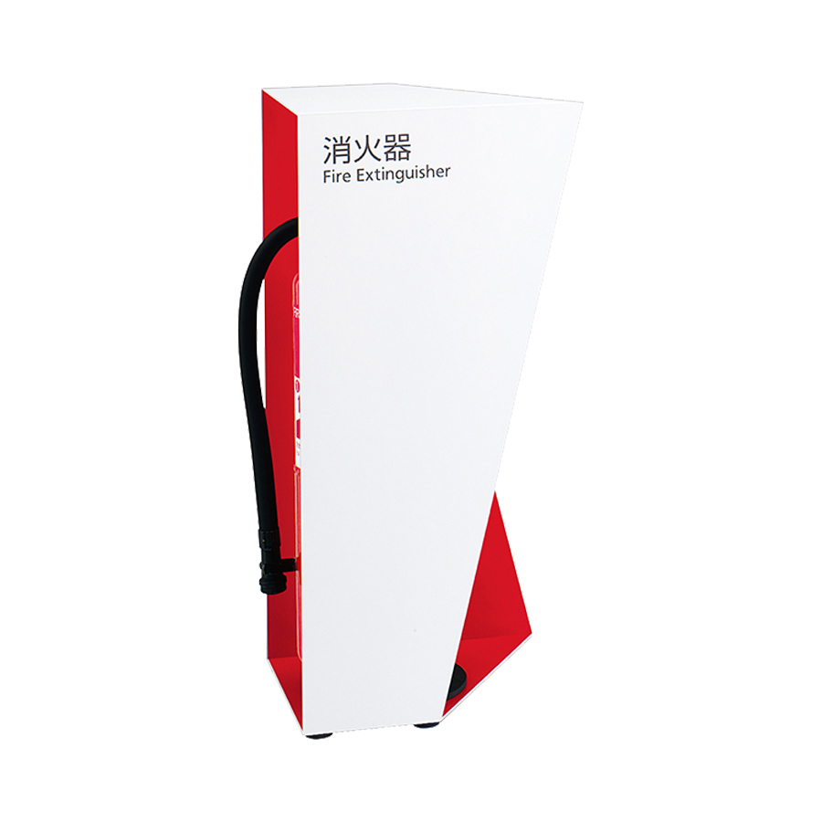 消火器収納ケース UFB-3F-3019 スチール ホワイト ブラック レッド 据置型 スタンド型 ユニオン製 消火器設置台 ケースの画像