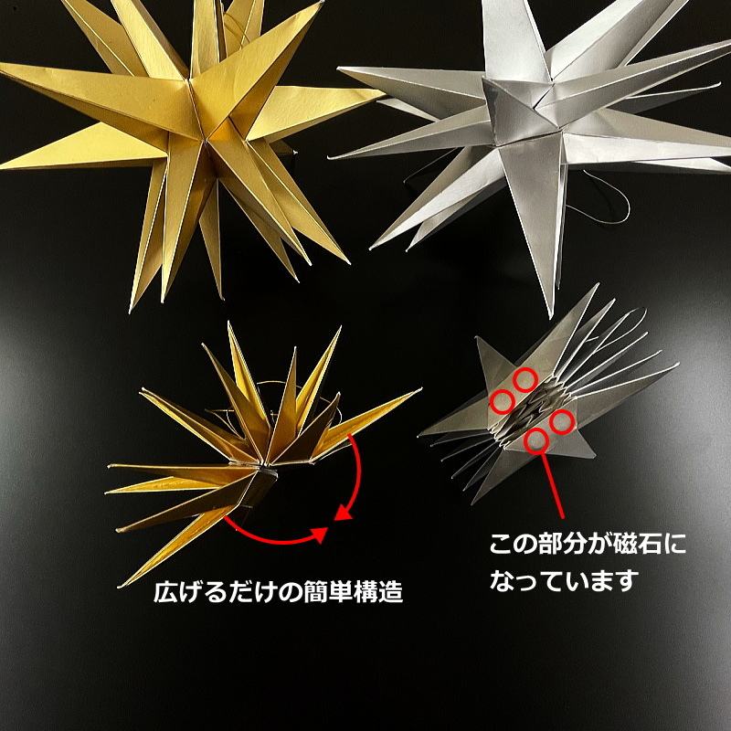 ベツレヘムの星　ゴールド（小さいサイズ）9個 楽天市場】【箱入り6個セット】金の星 立体（小）【ベツレヘム
