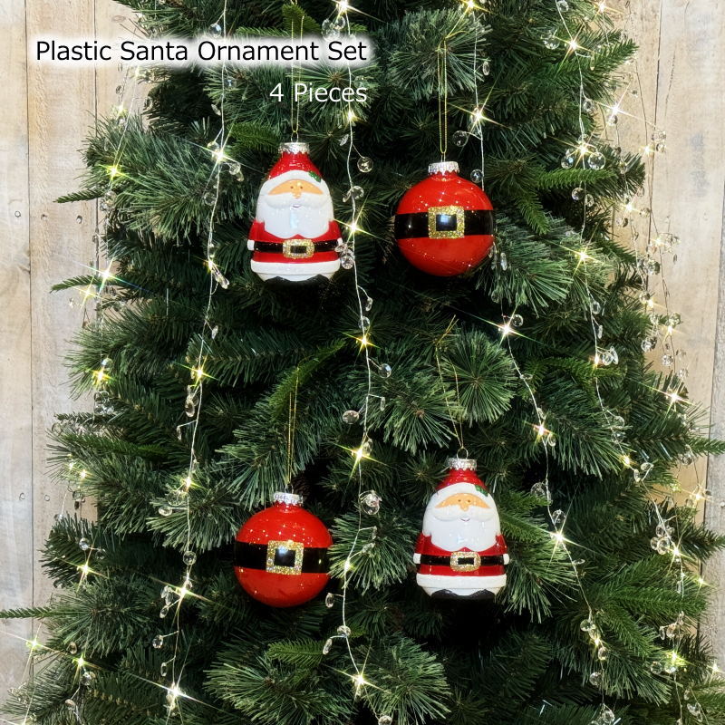 クリスマスオーナメント プラスチックサンタオーナメントセット サンタ