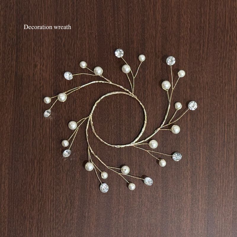 パール＆クリスタルデコレーションリース｜小ぶりで上品なインテリア
