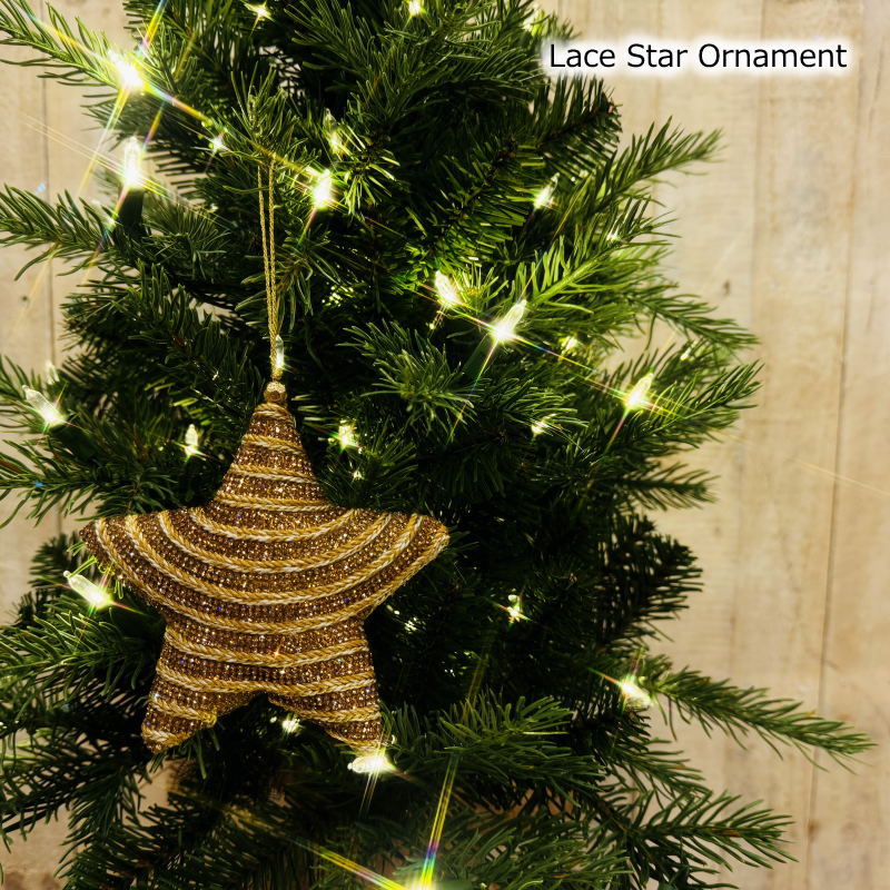 クリスマスオーナメント レースツリーオーナメント アイボリー : Color