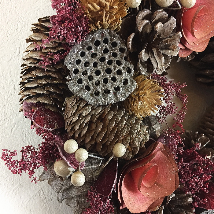 クリスマスリース　ローズ　30cm M-Noel30002 クリスマスリース ローズ 30cm M-Noel30002 クリスマスリース 30cm